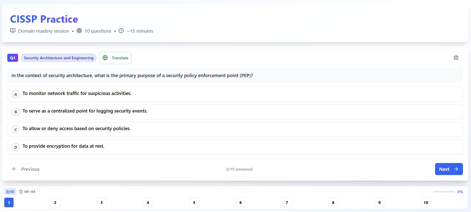 Domain Testing Interface